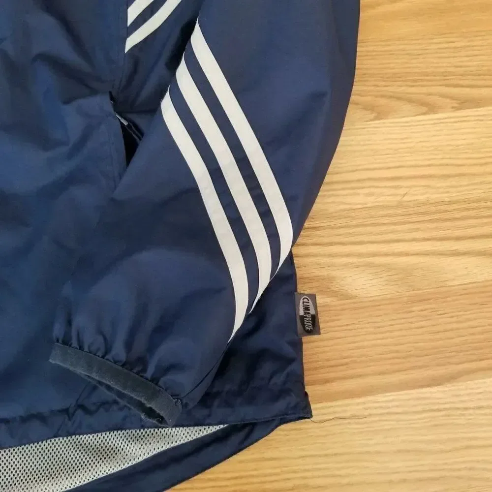 Vintage Y2K Mens Large Adidas Blue Track Windbreaker Jacket